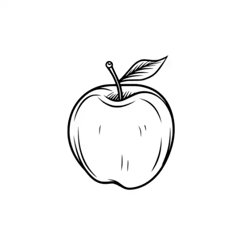 Apple Fruit Silhouette SVG Design | SVG Files for Cricut & Print