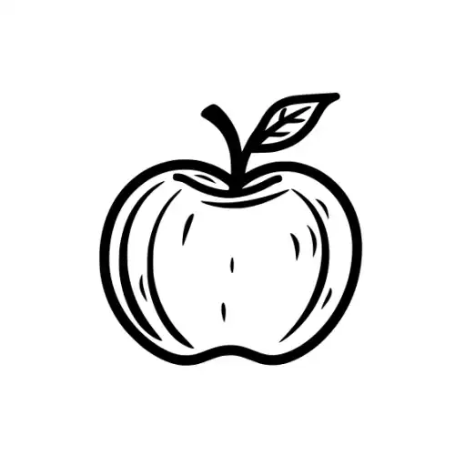 Apple Fruit Silhouette SVG Design | SVG Files for Cricut & Print