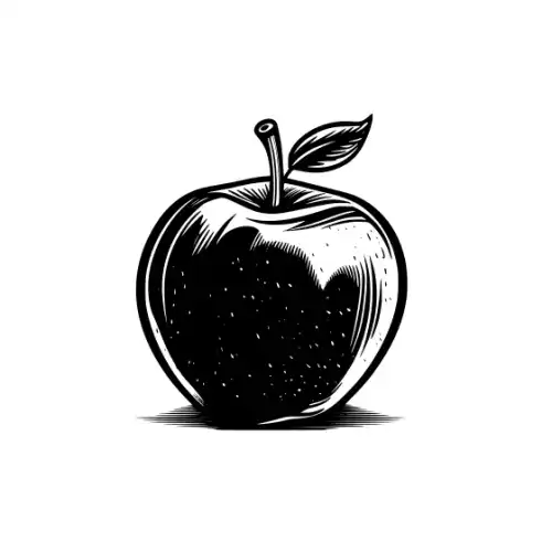 Apple Fruit Silhouette SVG Design | SVG Files for Cricut & Print