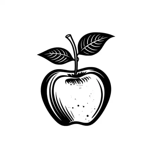 Apple Fruit Silhouette SVG Design | SVG Files for Cricut & Print