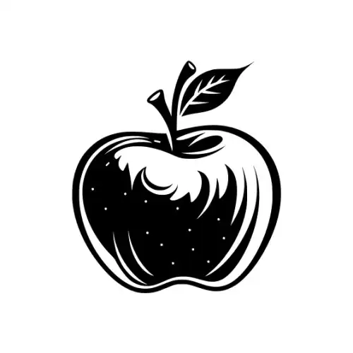 Apple Fruit Silhouette SVG Design | SVG Files for Cricut & Print