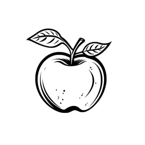 Apple Fruit Silhouette SVG Design | SVG Files for Cricut & Print