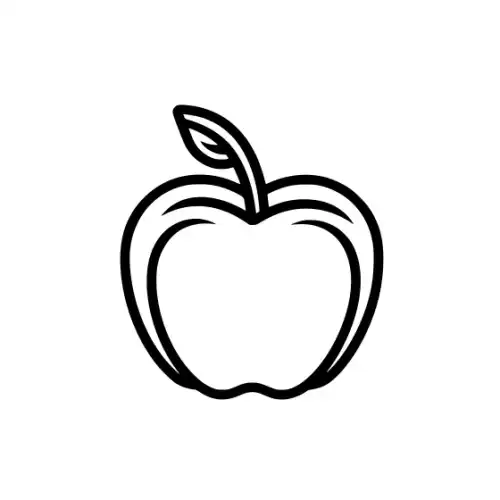 Apple Fruit Silhouette SVG Design | SVG Files for Cricut & Print