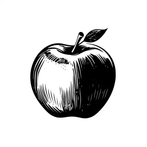 Apple Fruit Silhouette SVG Design | SVG Files for Cricut & Print