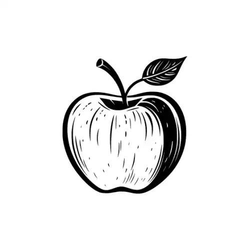 Apple Fruit Silhouette SVG Design | SVG Files for Cricut & Print