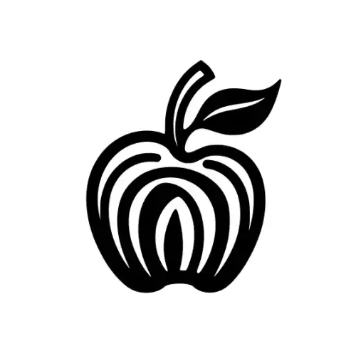 Apple Fruit Silhouette SVG Design | SVG Files for Cricut & Print
