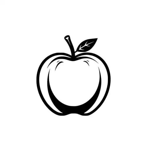 Apple Fruit Silhouette SVG Design | SVG Files for Cricut & Print