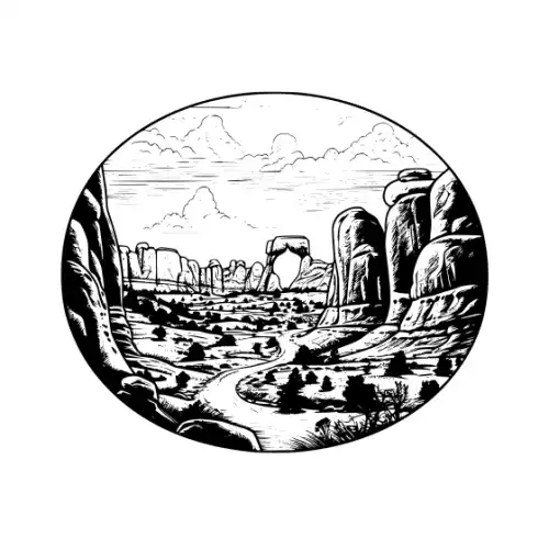 Arches National Park Silhouette SVG Design | SVG Files for Cricut & Print