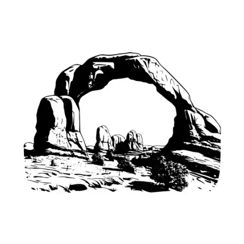 Arches National Park Silhouette SVG Design | SVG Files for Cricut & Print