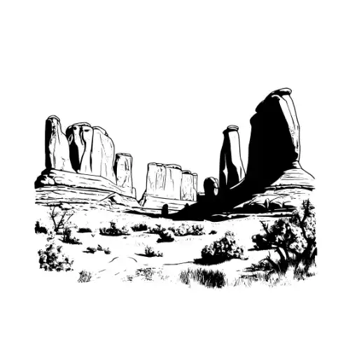 Arches National Park Silhouette SVG Design | SVG Files for Cricut & Print