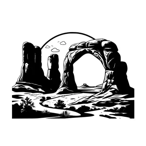 Arches National Park Silhouette SVG Design | SVG Files for Cricut & Print