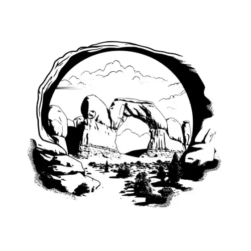 Arches National Park Silhouette SVG Design | SVG Files for Cricut & Print