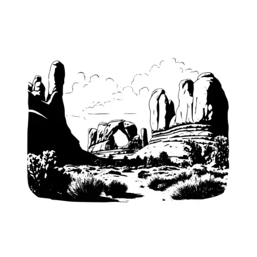 Arches National Park Silhouette SVG Design | SVG Files for Cricut & Print
