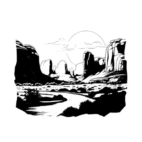 Arches National Park Silhouette SVG Design | SVG Files for Cricut & Print