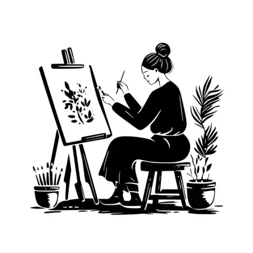 Artist Woman Silhouette SVG Design | SVG Files for Cricut & Print