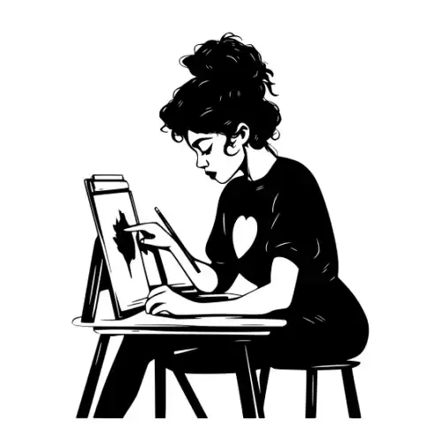 Artist Woman Silhouette SVG Design | SVG Files for Cricut & Print