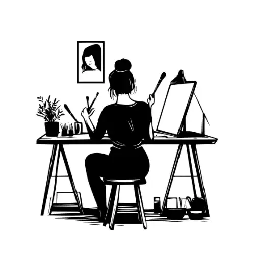 Artist Woman Silhouette SVG Design | SVG Files for Cricut & Print