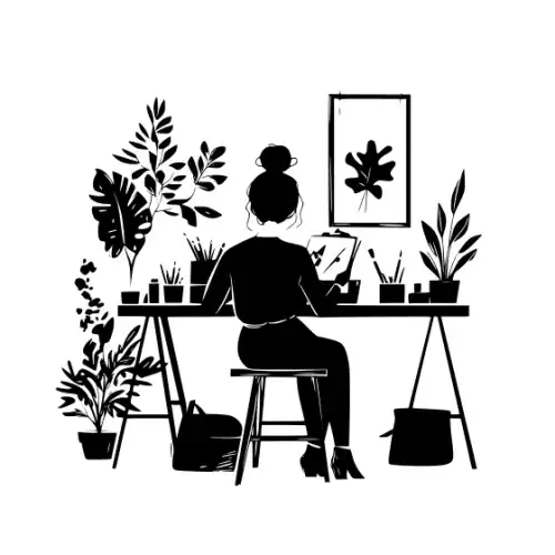 Artist Woman Silhouette SVG Design | SVG Files for Cricut & Print