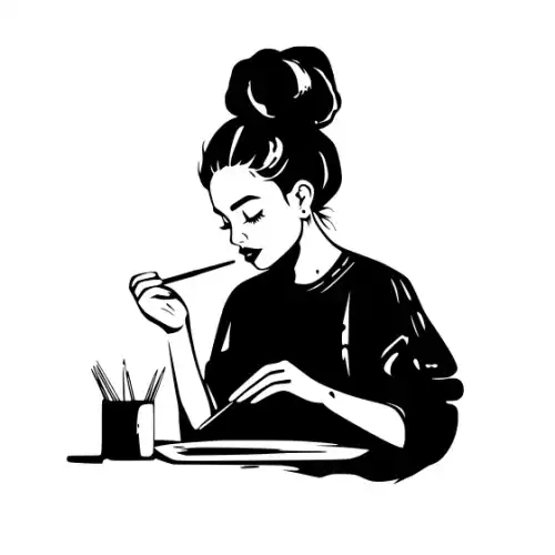 Artist Woman Silhouette SVG Design | SVG Files for Cricut & Print