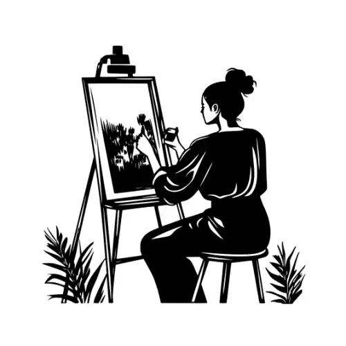 Artist Woman Silhouette SVG Design | SVG Files for Cricut & Print