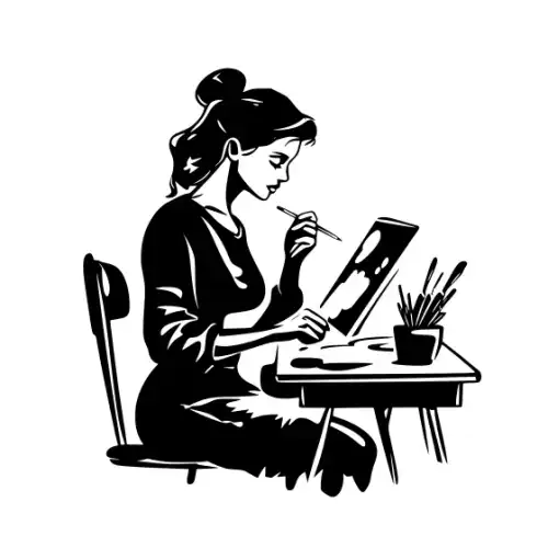 Artist Woman Silhouette SVG Design | SVG Files for Cricut & Print