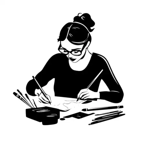 Artist Woman Silhouette SVG Design | SVG Files for Cricut & Print