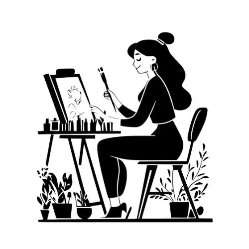 Artist Woman Silhouette SVG Design | SVG Files for Cricut & Print