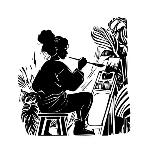 Artist Woman Silhouette SVG Design | SVG Files for Cricut & Print