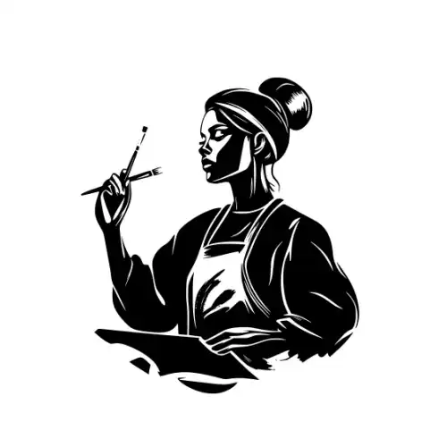 Artist Woman Silhouette SVG Design | SVG Files for Cricut & Print