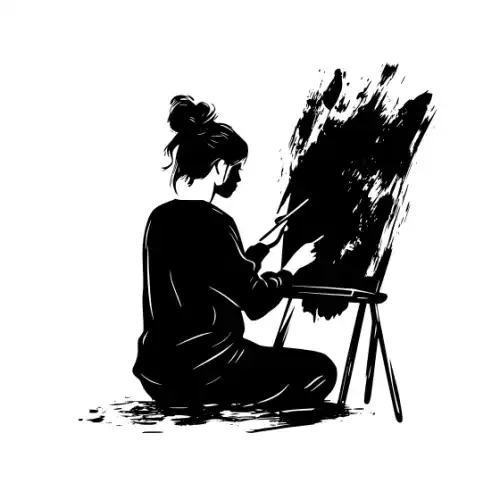 Artist Woman Silhouette SVG Design | SVG Files for Cricut & Print