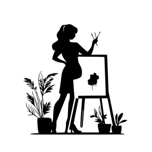 Artist Woman Silhouette SVG Design | SVG Files for Cricut & Print