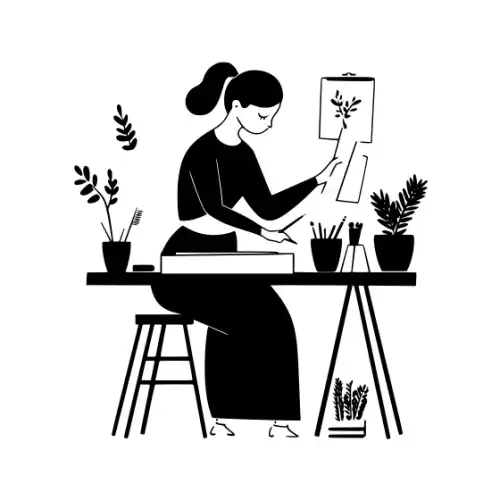 Artist Woman Silhouette SVG Design | SVG Files for Cricut & Print