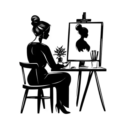 Artist Woman Silhouette SVG Design | SVG Files for Cricut & Print