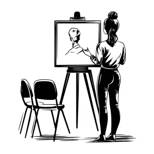 Artist Woman Silhouette SVG Design | SVG Files for Cricut & Print