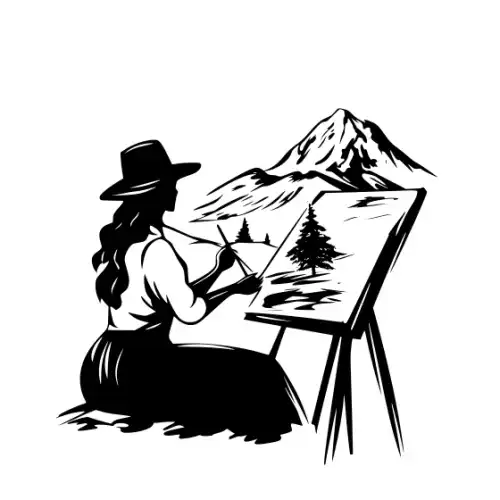 Artist Woman Silhouette SVG Design | SVG Files for Cricut & Print