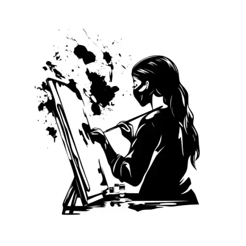 Artist Woman Silhouette SVG Design | SVG Files for Cricut & Print