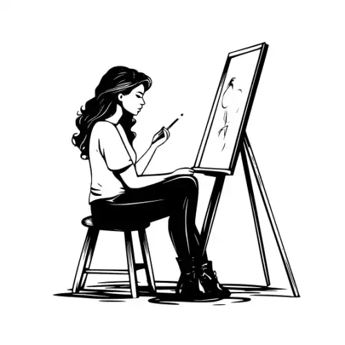 Artist Woman Silhouette SVG Design | SVG Files for Cricut & Print