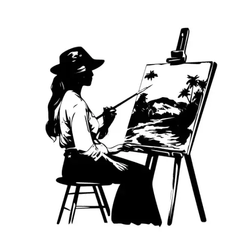 Artist Woman Silhouette SVG Design | SVG Files for Cricut & Print