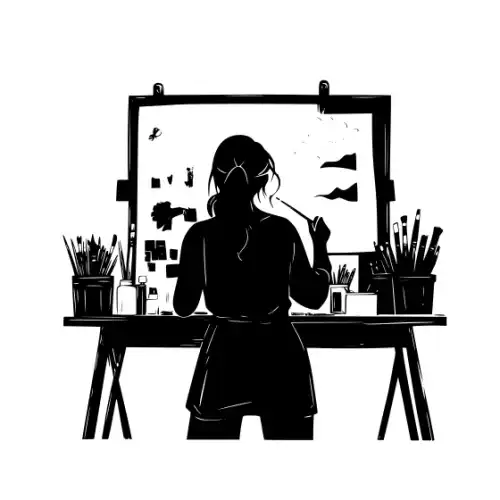 Artist Woman Silhouette SVG Design | SVG Files for Cricut & Print