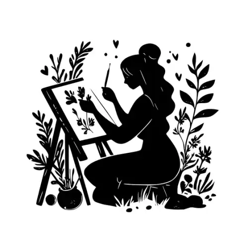 Artist Woman Silhouette SVG Design | SVG Files for Cricut & Print
