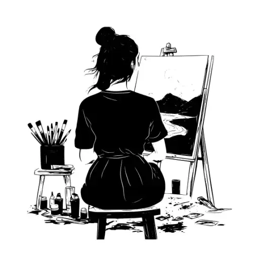 Artist Woman Silhouette SVG Design | SVG Files for Cricut & Print