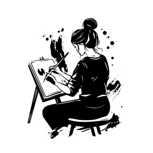 Artist Woman Silhouette SVG Design | SVG Files for Cricut & Print