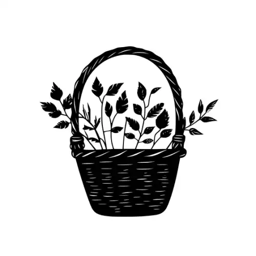 Autumn Basket Silhouette SVG Design | SVG Files for Cricut & Print