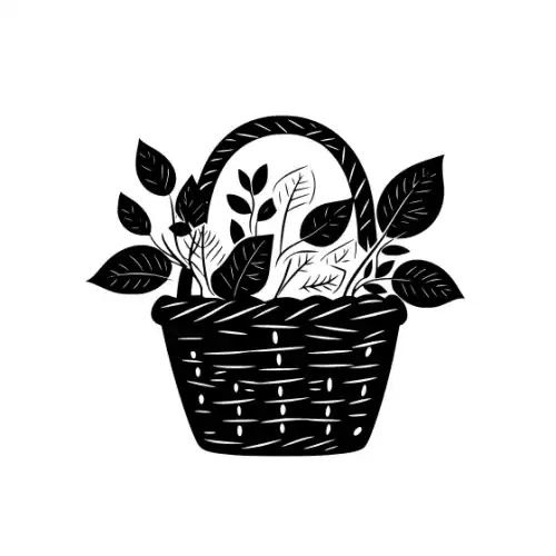 Autumn Basket Silhouette SVG Design | SVG Files for Cricut & Print