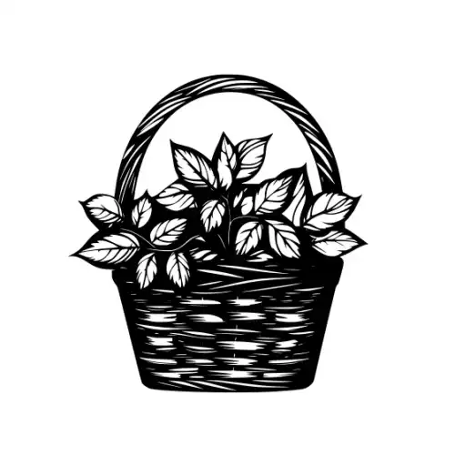 Autumn Basket Silhouette SVG Design | SVG Files for Cricut & Print