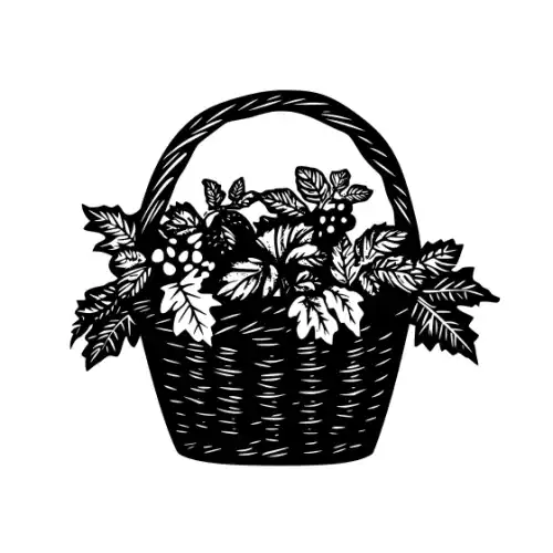 Autumn Basket Silhouette SVG Design | SVG Files for Cricut & Print