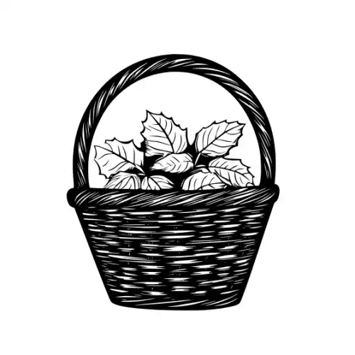Autumn Basket Silhouette SVG Design | SVG Files for Cricut & Print