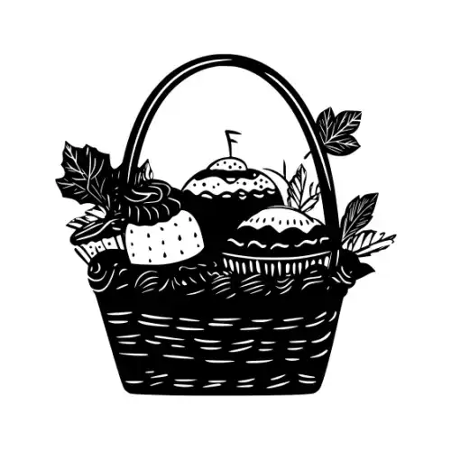 Autumn Basket Silhouette SVG Design | SVG Files for Cricut & Print