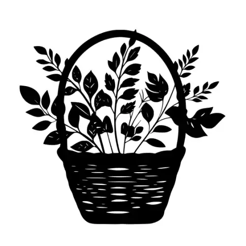 Autumn Basket Silhouette SVG Design | SVG Files for Cricut & Print