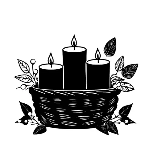 Autumn Basket Silhouette SVG Design | SVG Files for Cricut & Print